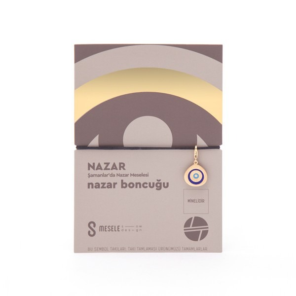 Takı Tamlaması - Nazar Boncuğu (Nazar) Mavi Göz - Sarı Altın
